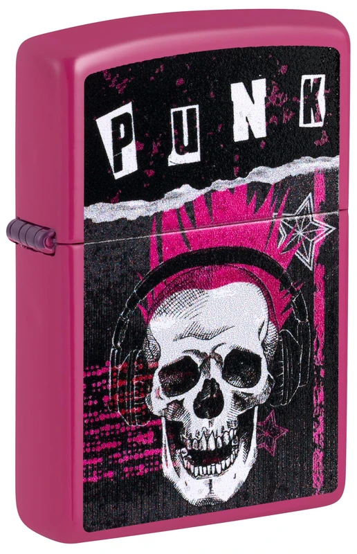 Zippo Windproof Lighter - Punk Skull Design - Refillable - Gift Box - Metal - Made in USA