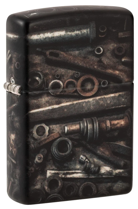 Zippo Windproof Lighter - Vintage Tools design - Refillable - Gift Box - Metal - Made in USA