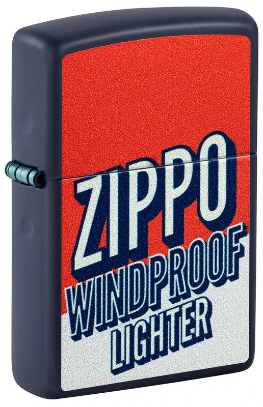 Zippo Windproof Lighter - Zippo Design Navy Matte - Refillable - Gift Box - Metal - Made in USA