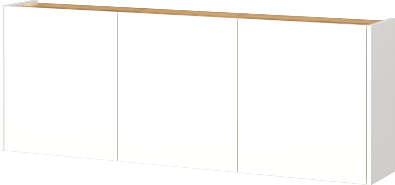 Germania Multi-purpose cabinet 1345-513 GW-Libbiano, low depth, ideal for narrow corridors, wall-mounted, in White/Navarra-oak repro, 138 x 52 x 25 cm (WxHxD)