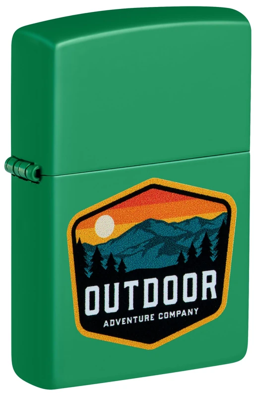 Zippo Windproof Lighter, Outdoor Design – Matt Green with Colour Image – Refillable, Reusable, Windproof Design – Comes in Gift Box – Made in USA