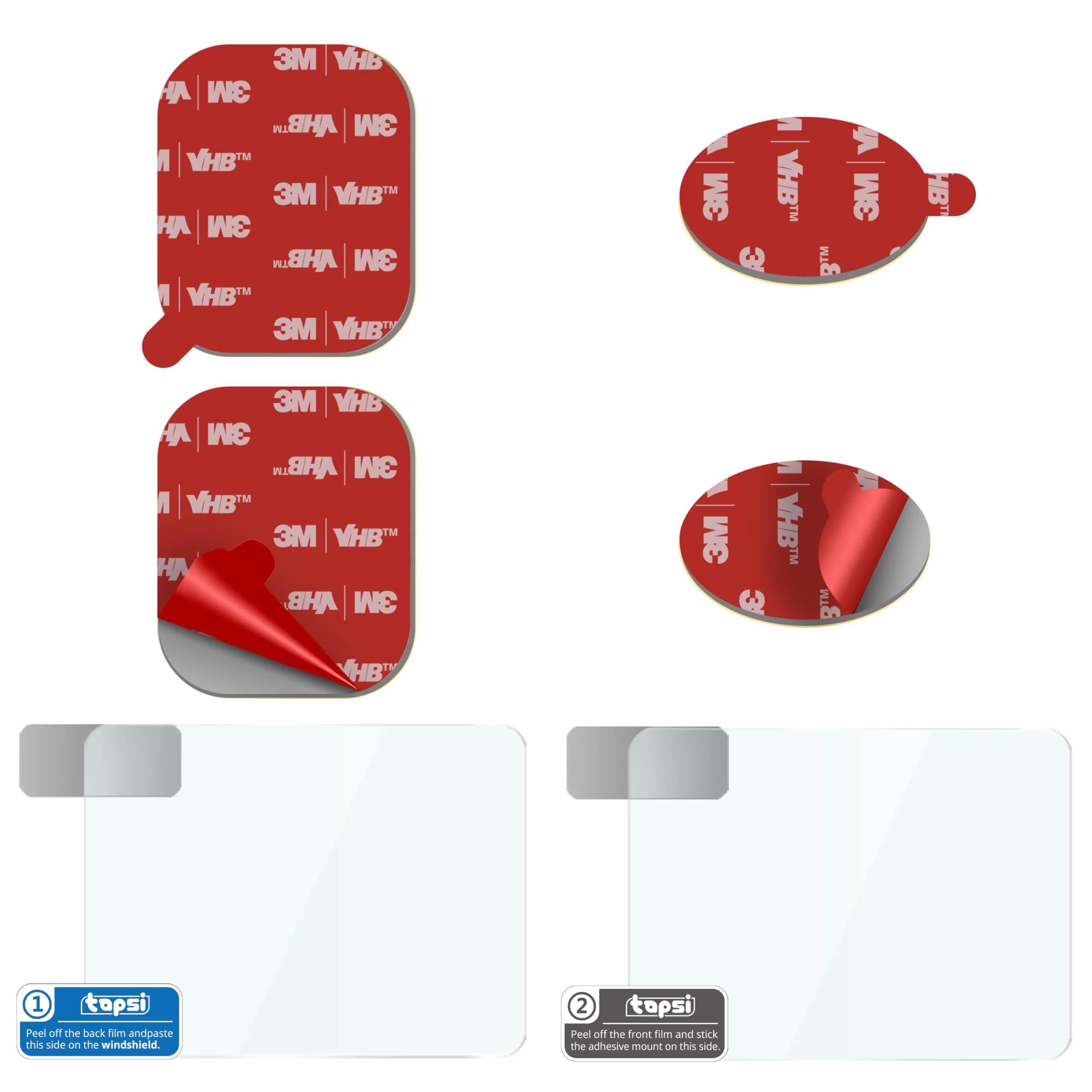 Adhesive Pads & Electrostatic Film for Dash Cam Mounting – Made with 3M VHB – Compatible with Nextbase Series 2: 122, 222, 322GW, 422GW, 522GW, 622GW – Windscreen Installation Kit