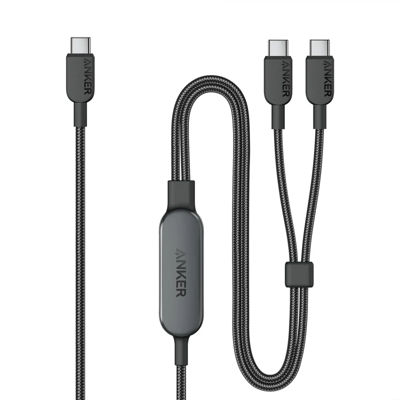 Anker USB C Cable, 6 ft 2-in-1 Type C Cable, 140W Max Fast Charging for iPhone 17/16/15, iPad Pro, Samsung Galaxy, MacBook Pro,and More (USB 2.0, Braided, Black)