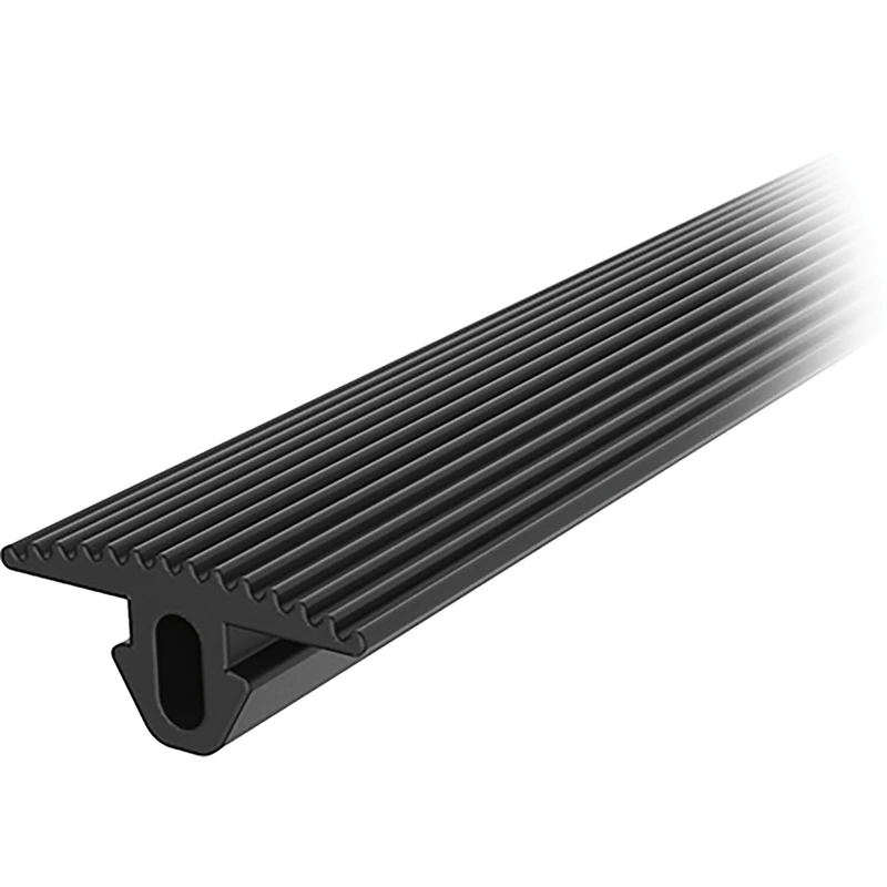 Fath Cover Profile Item System for Covering Aluminium Profiles with Groove 8, Plastic NBR Black - 20 Metres