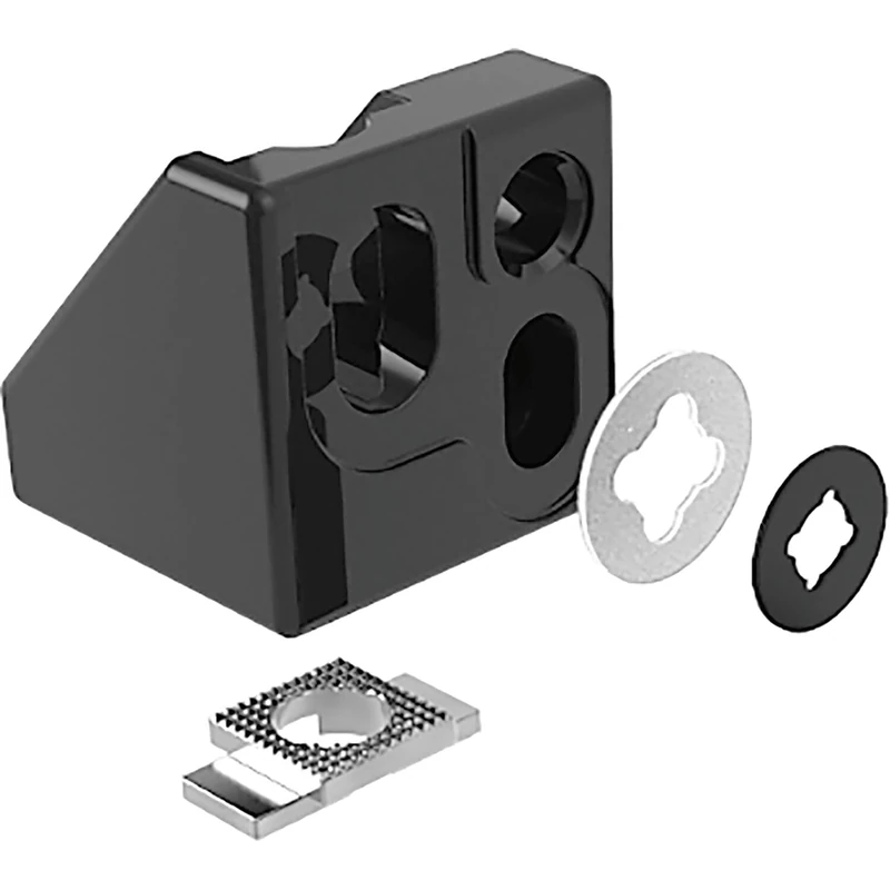 Fath Plain 40 Item System Surface Bracket for Attaching High Loads up to 2000 N for Surface Elements on Aluminium Profiles with Groove 8, Black - Pack of 10