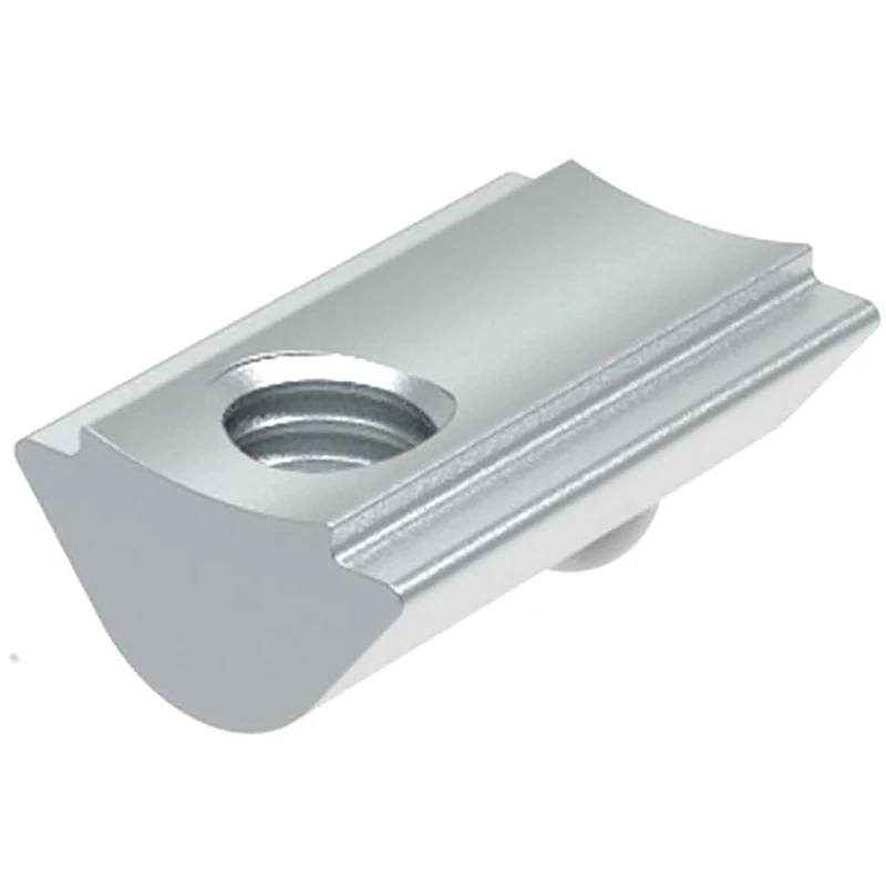 Fath T-Slot Nuts M6 Swivelling Suitable for Item Profile 40 x 40 Slot 6 - T-Slot Nut with Spring Ball and Guide Bar, Galvanised Steel - Pack of 10