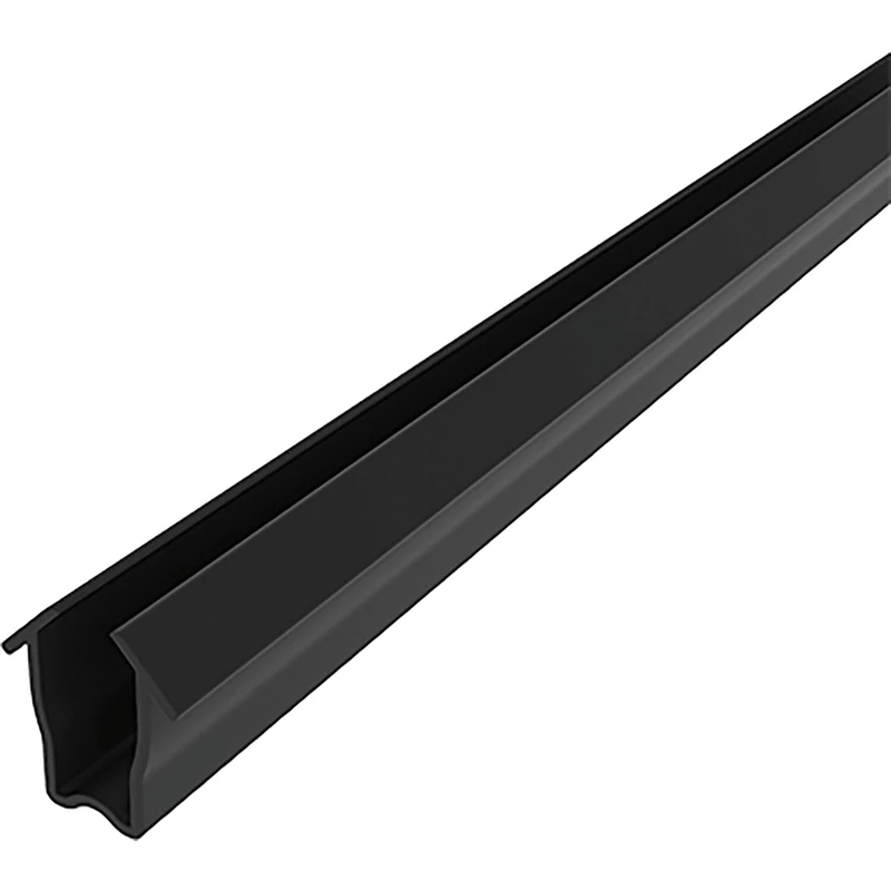 Fath Inlet Profile Item System for Edging Surface Elements 4-6 mm in Aluminium Profiles with Groove 8, Plastic TPE Black - 20 Metres