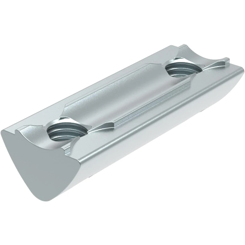 Fath Double Slot Nuts M5 Pivotable for Automatic Connector Slot 6 - Slot Nut with Guide Bar I 58 mm, Galvanised Steel - Pack of 10
