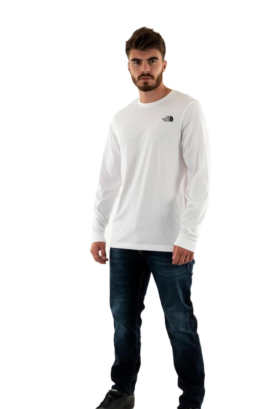The North Face Men's L/S Easy T-Shirt, TNF White, M