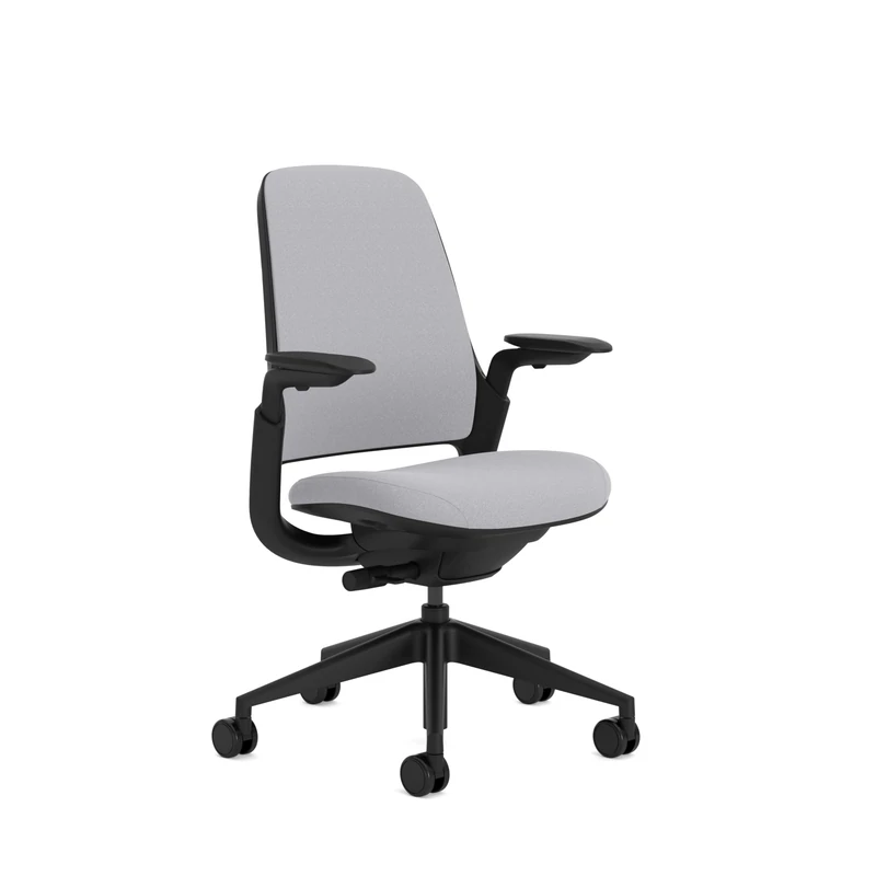 Steelcase Series 1 Upholstered Ergonomic Office Chair With LiveBack Lumbar Support And 4D Armests Grey; Made in Europe