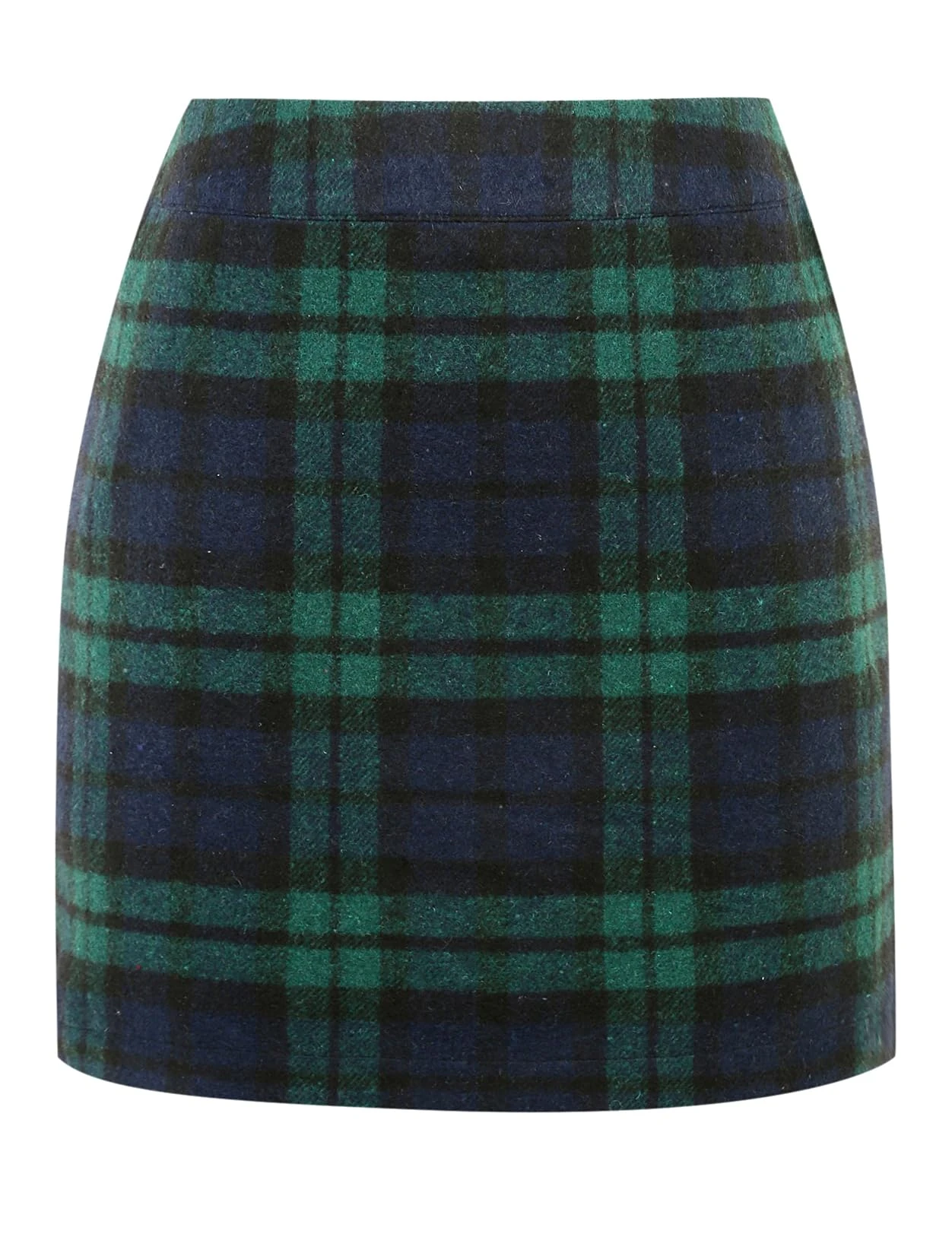 IDEALSANXUN Womens Wool Plaid Mini Skirt Fall Winter High Elastic Waist Short Pencil Skirt, Green, XL