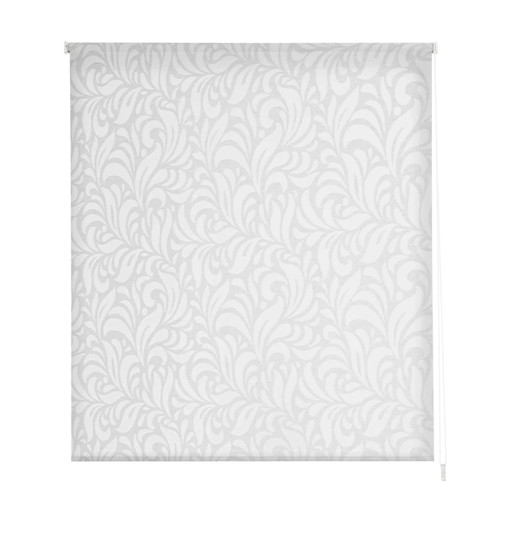 Estoralis MYRCELLA | Modern Design Roller Blind | Translucent Jacquard | Colour - White | 80 x 255 cm (Width/Height) Fabric Size 77 x 250 cm | Curtains for Windows and Doors