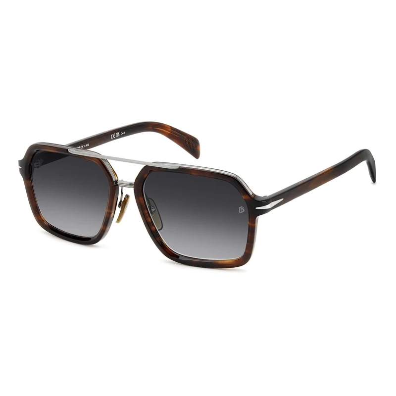 DAVID BECKHAM Men's Db 7128/S Sunglasses, Brown Horn Ruthenium, 48