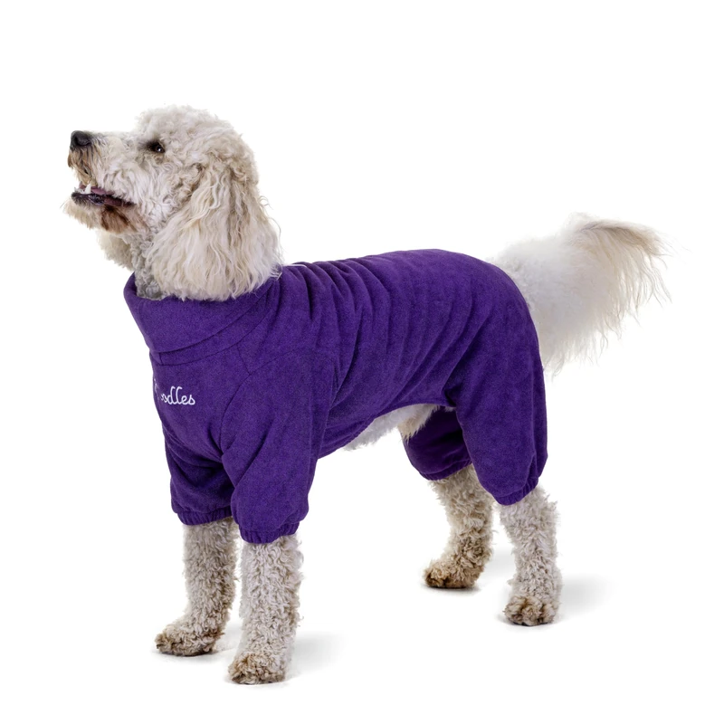Mikki Doodles Dog Drying Robe, for Curly Coats, Highly Absorbent Microfiber, Fast Drying, Reduces Frizz, Lightweight, Full Body Coverage, Size XXL