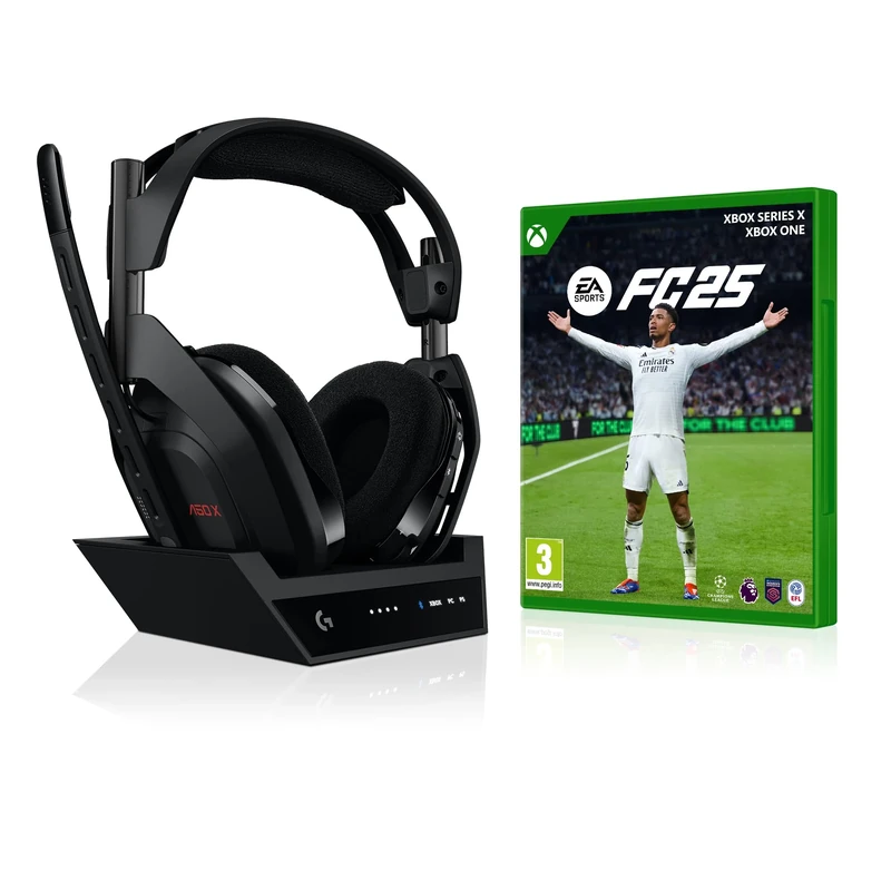 Logitech G Astro A50 X LIGHTSPEED Wireless Gaming Headset + Base Station & EA SPORTS FC 25 (Xbox), Soft Bundle - Black