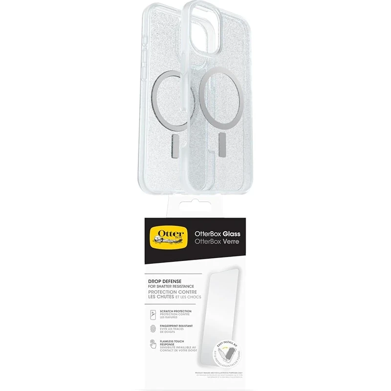OtterBox Sleek Series MagSafe Case for iPhone 16 Plus, Shockproof, Drop proof, Ultra-Slim, Protective Thin Case, Tested to Military Standard, Stardust, Non-Retail Packaging and Screen Protector