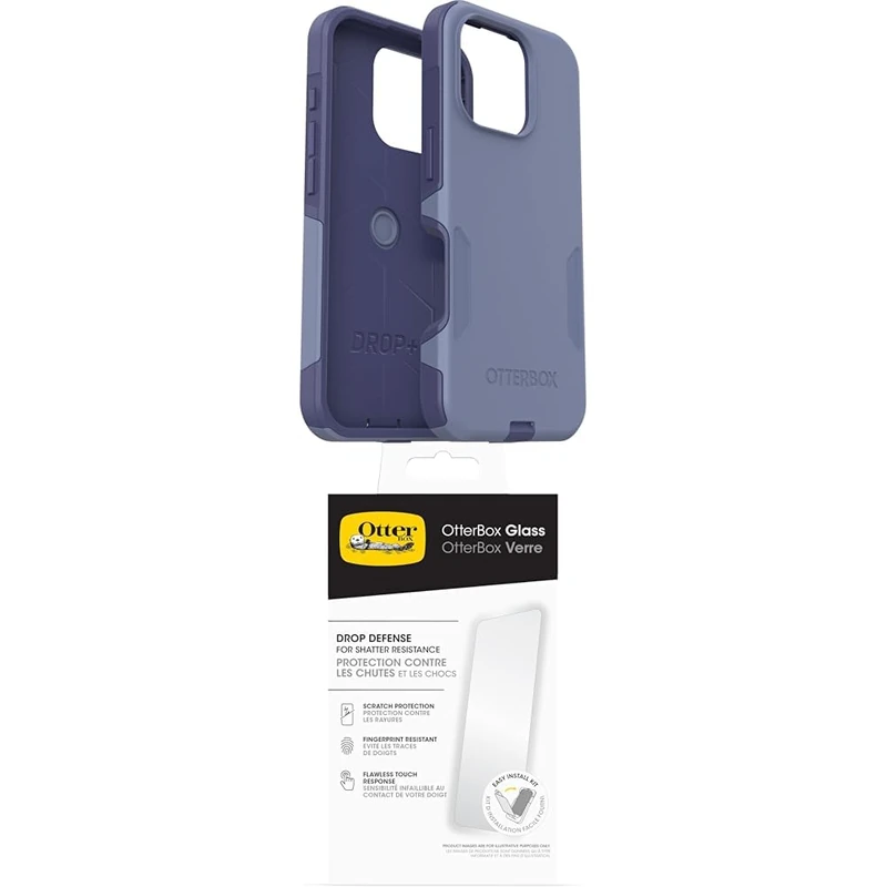 OtterBox Commuter Series MagSafe Case for iPhone 16 Plus, Shockproof, Drop proof, Rugged, Protective Case, 3x Tested to Military Standard, Purple and Screen Protector