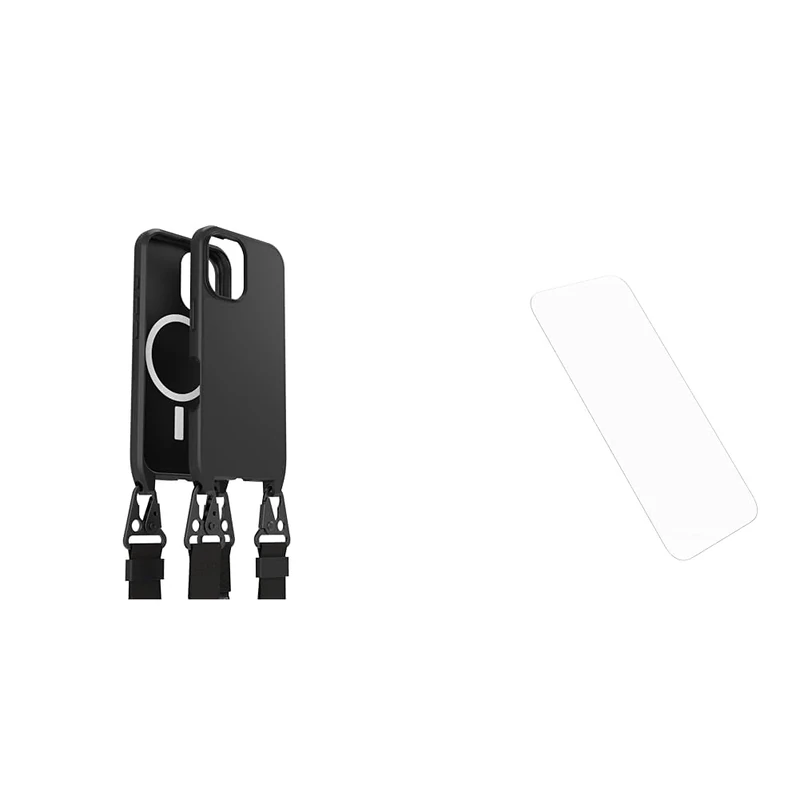 OtterBox React Series Lanyard MagSafe Case for iPhone 16, Ultra-Slim, Protective Case with Adjustable and Detachable Lanyard Strap, Non-Retail Packaging and Screen Protector