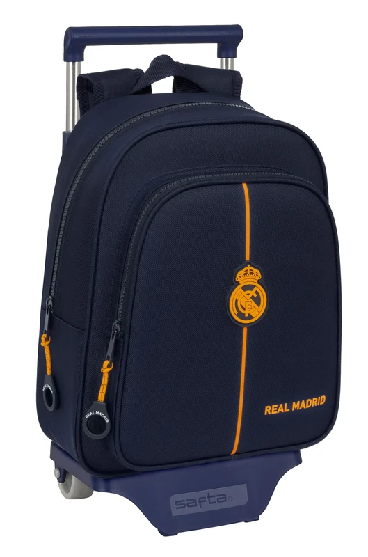 safta Real Madrid 2nd Team 24/25 Children's Backpack with Trolley 705, Ideal for Children of Different Ages Comfortable and Versatile, Quality and Resilience, 27 x 10 x 33 cm, Navy Blue, navy,