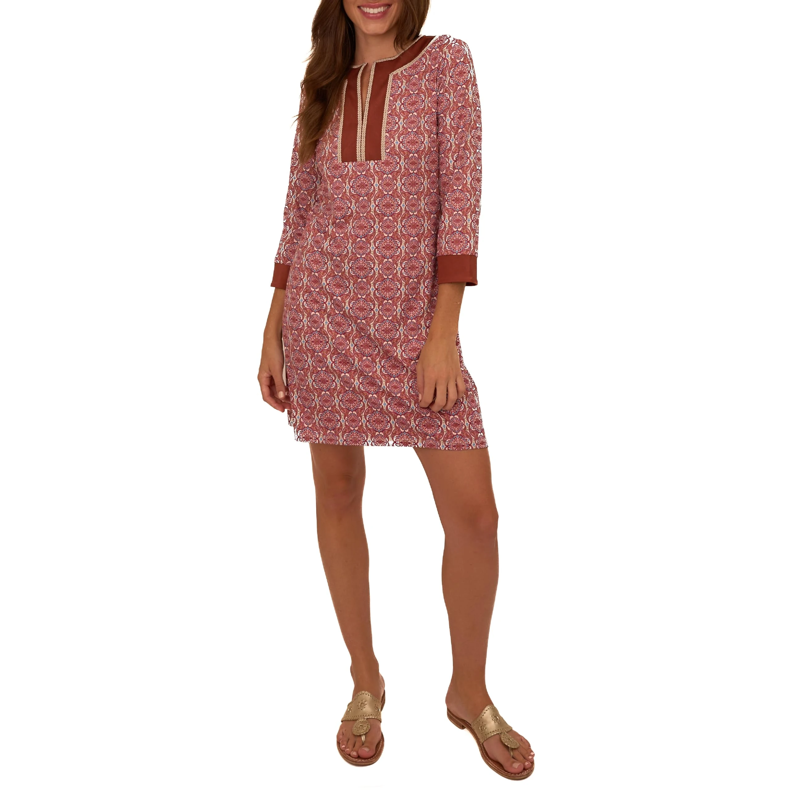 Cabana Life Women's Tunic Summer Dress, UPF 50+, Sun Protective Cover-Up, Nylon/Spandex, Camden Geo, M