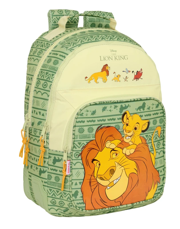 Safta MUFASA – Children's School Backpack, Ideal for Children of Different Ages, Comfortable and Versatile, Quality and Resistance, 32 x 15 x 42 cm, Green/Beige, Green - beige, Estándar, Casual