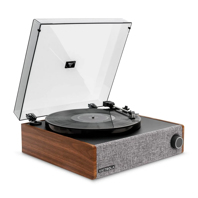 Victrola Eastwood LP – Bluetooth Record Player – 3-Speed Turntable, Audio Technica AT-3600L MM Cartridge, Vinyl Stream Bluetooth Output, Anti-Skip Floating Speaker System, RCA & 3.5mm Output (Walnut)