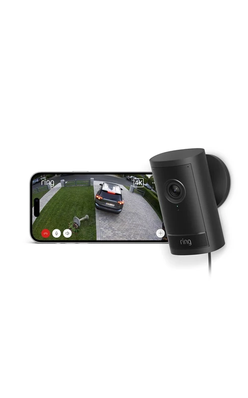 Ring Outdoor Camera Pro Plug-In (newest gen) | Security Camera | Retinal 4K, up to 10X Enhanced Zoom | Radar Detection | Privacy Settings | DIY Install | 30-day free trial of Ring Subscription Plan