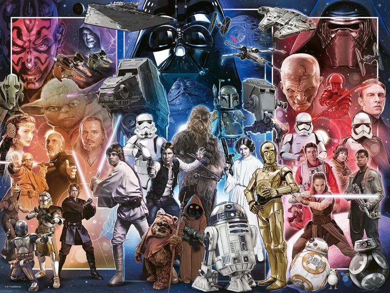 Ravensburger Star Wars Whole Universe 1500 Piece Jigsaw Puzzle | Unique Piece Design | Softclick Technology for Puzzle Enthusiasts