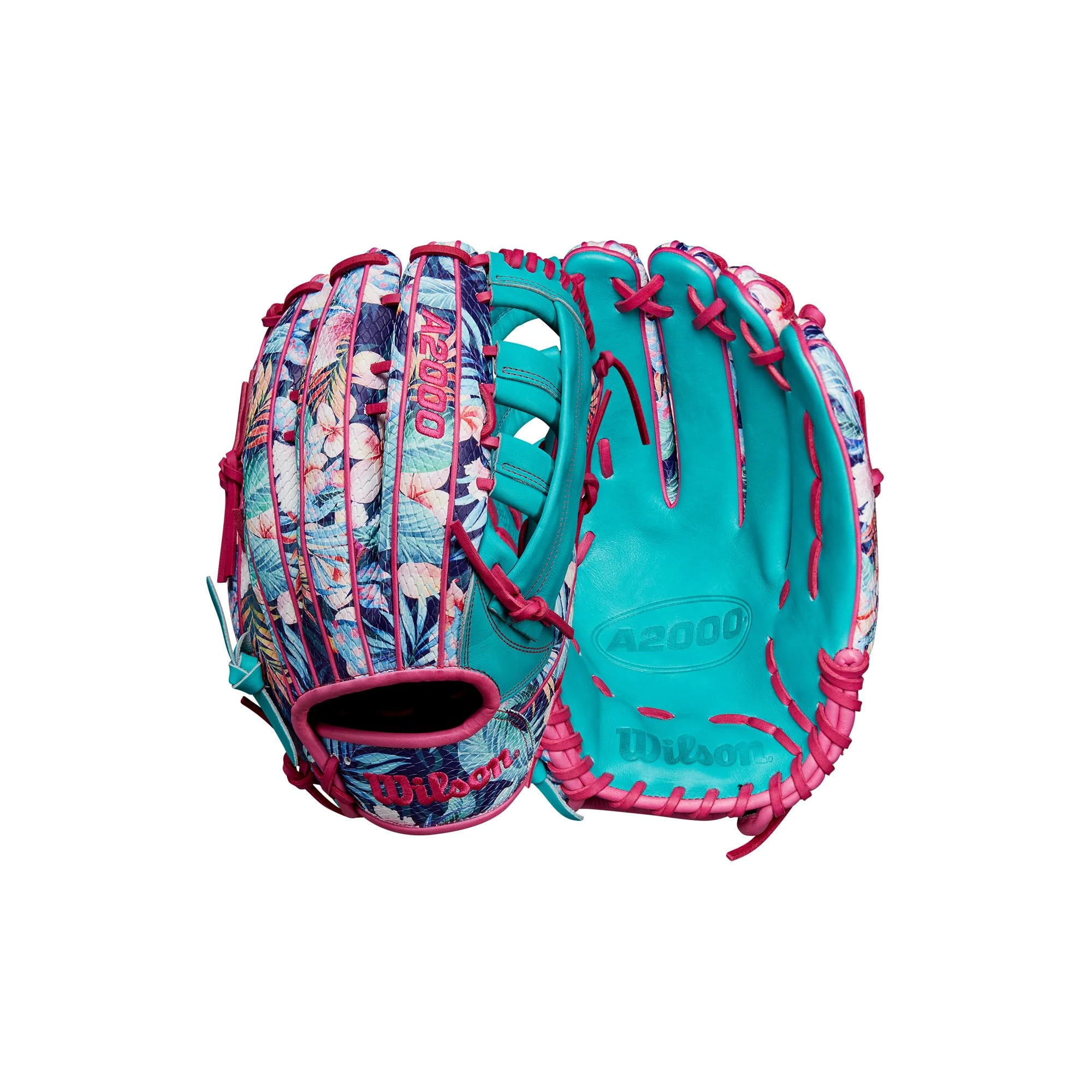 Wilson Spring 2025 A2000 Randy Arozarena 12.75" Left Hand Teal Pink Floral Baseball Glove