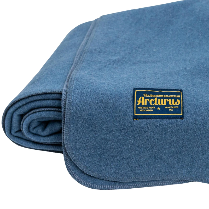 Arcturus Bighorn 100% Virgin Wool Blanket - Queen Size (Steel Blue) - Image 1