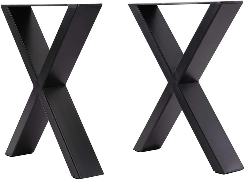 INMOZATA Heavy Duty Industrial X Shaped DIY Furniture Legs Set of 2 with Screws for Coffee Table, Desk, Breakfast Bar, Stand, Bench (W80cm X H71cm)