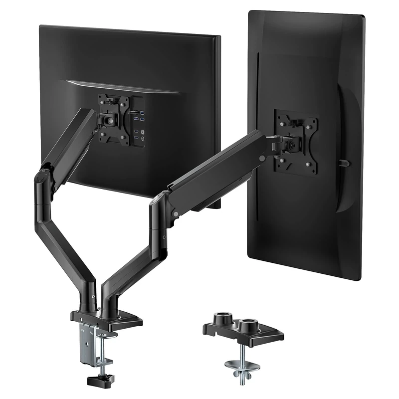 WALI GSMP002N Dual Monitor Stand - 17-32" Screens, 10kg, Black
