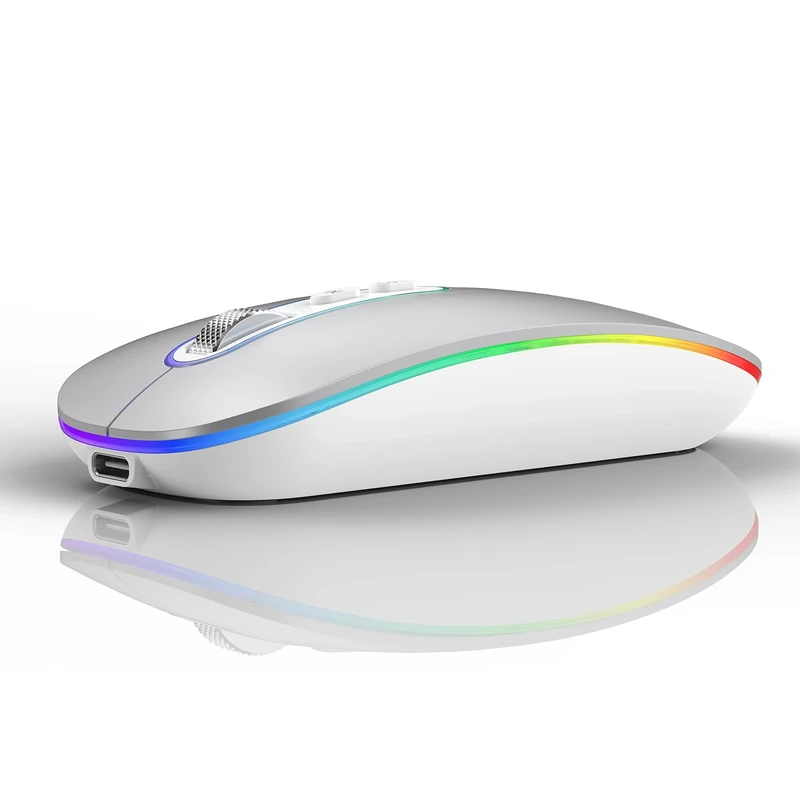 LED Wireless Mouse for MacBook Air/Pro, 2.4G Plug and Play for iPad/Mac/Laptop/PC/Computer/Notebook/Chromebook