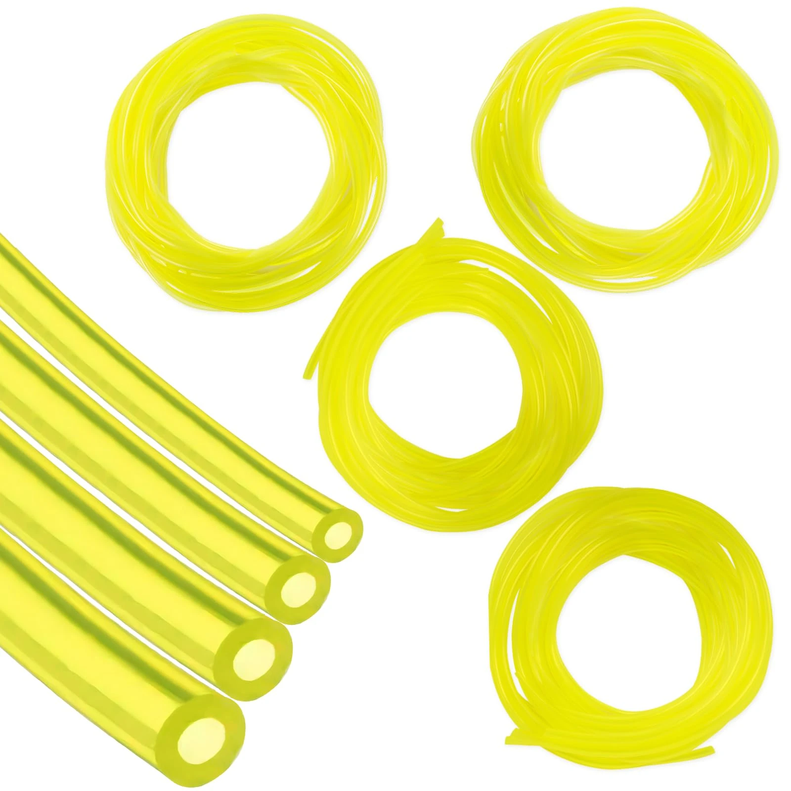 4 Sizes Strimmer Fuel Pipe,Universal Strimmer PartsFuel Line Hose Tube for Poulan Craftman Outdoor Chainsaws, Lawn Mowers, Snow Blowers, Water Pumps and Small Engines-Yellow
