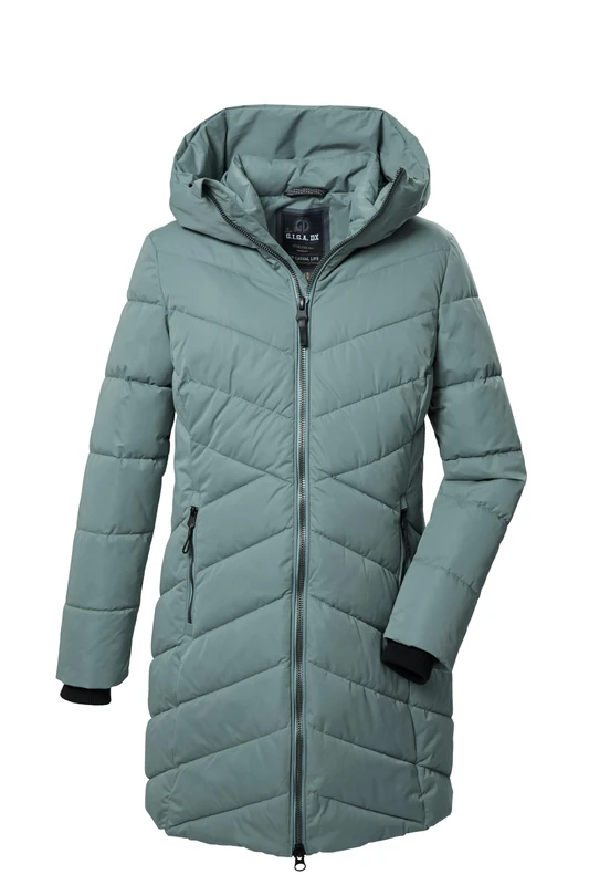 G.I.G.A. DX GW 17 WMN QLTD PRK 41855-000 Women's Quilted Parka/Functional Parka with Hood Aqua Verde, EU 48 (UK 20)