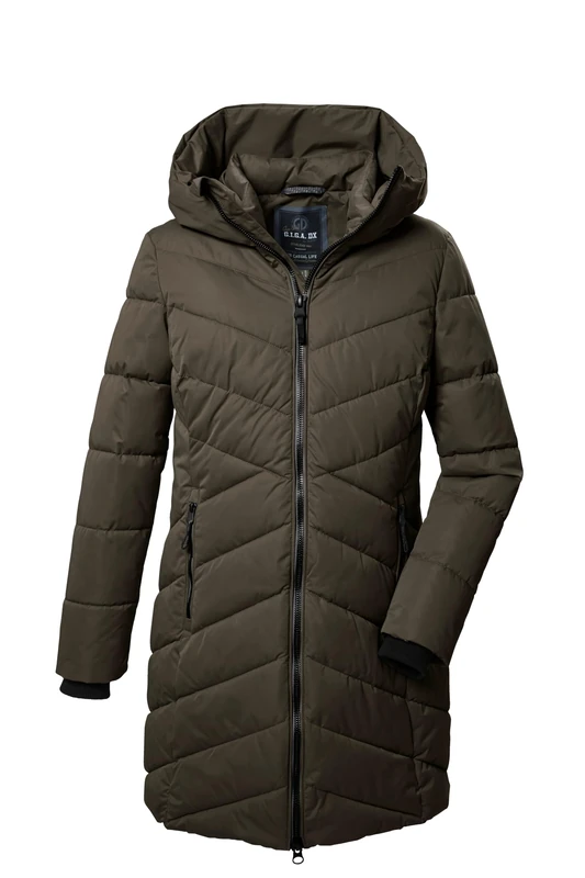 G.I.G.A. DX GW 17 WMN QLTD PRK Women's Quilted Parka/Functional Parka with Hood Olive Brown, 44, 41855-000