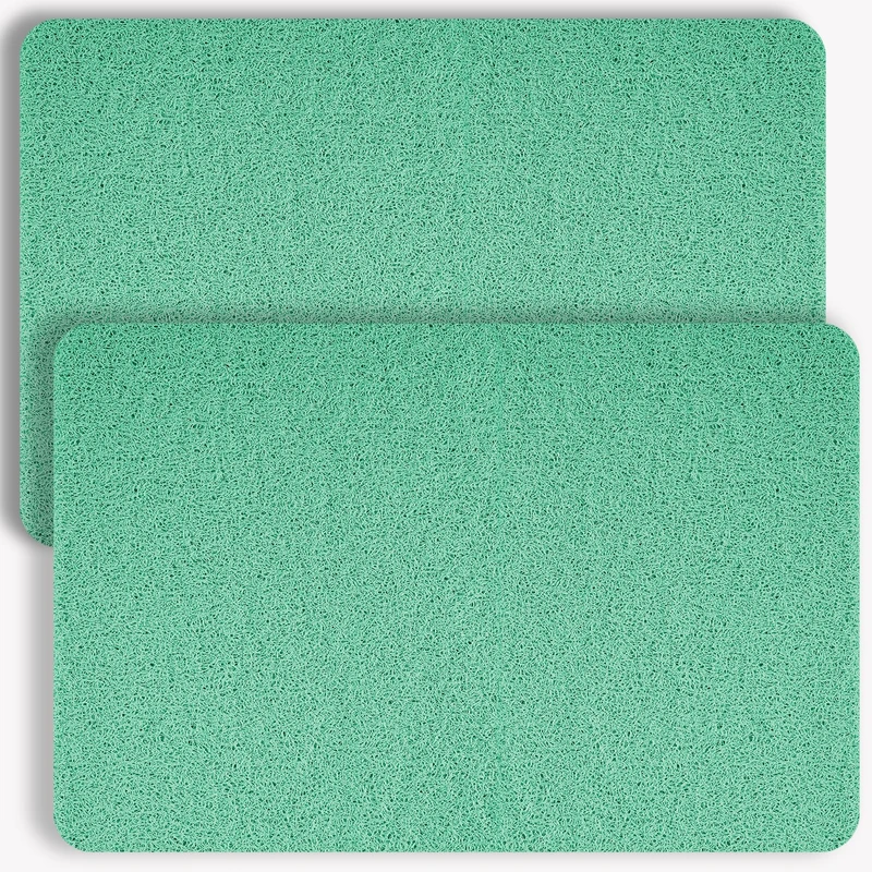 Hargiis Non-Slip Bathtub Mat, 2 Pack Anti Slip Shower Mat, Fast Drying Bathtub Mats, Foot Scrubber Mat, Anti Slip Mat for Tub, Floor, Bathroom, Kitchen, Home, Hotel (Light Green 24"×16"+24"×16")