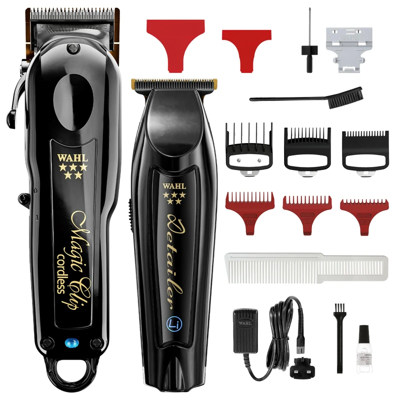 Wahl Cordless Barber Combo™ Clipper & Trimmer Bundle, Titanium Diamond Like Coated Blade, Lithium Long Life Battery, Salon & Barber Quality, Powerful Motor, Ultimate Quality