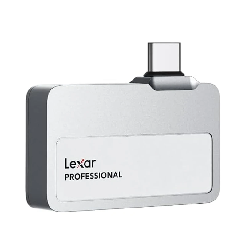 Lexar Professional Go Portable SSD 2TB, Ultra-Compact, Supports Apple ProRes, Up to 1050MB/s Read and 1000MB/s Write, USB 3.2 Gen 2, IP65 Dust and Water Resistant, for iPhone 15/16 Pro, Silver