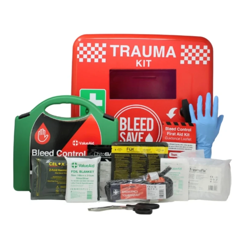 BLEEDSAVE Trauma Cabinet with 1 x Comprehensive Bleed Control Kits Non-Lockable/Hard Case