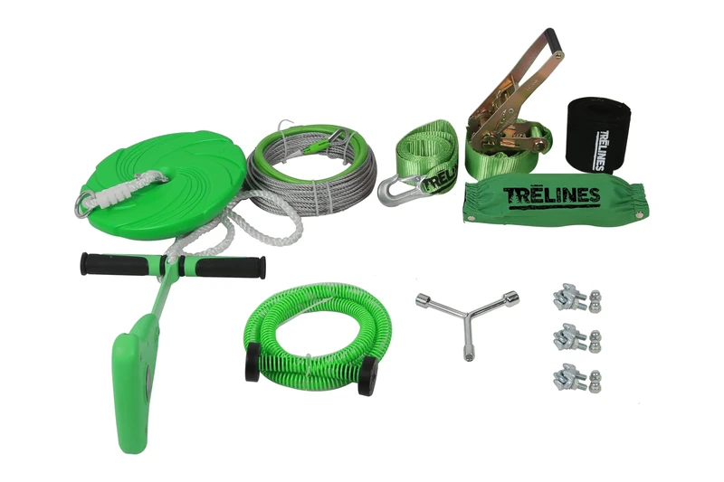 Trelines NA847131 Zip Line with Brake Green Black