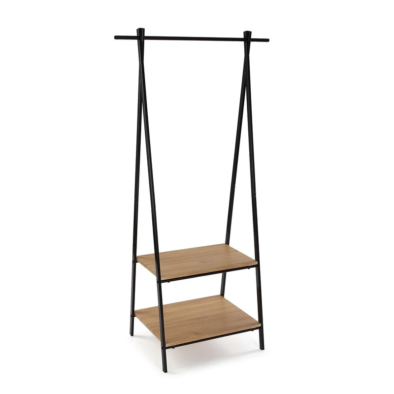 Versa Industrial Style Lasai Coat Rack, Measurements (H x L x W) 150.0 x 45.0 x 75.0 cm, Black