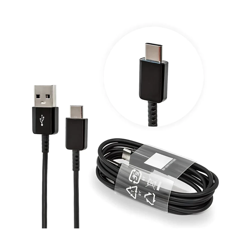 Inspired Essentials Genuine Original Fast Charging USB-A USB-C Type C Charge and Sync Cable For Mobile Phones and Tablets (USB-A to USB-C (iPhone), Black (0.8m))