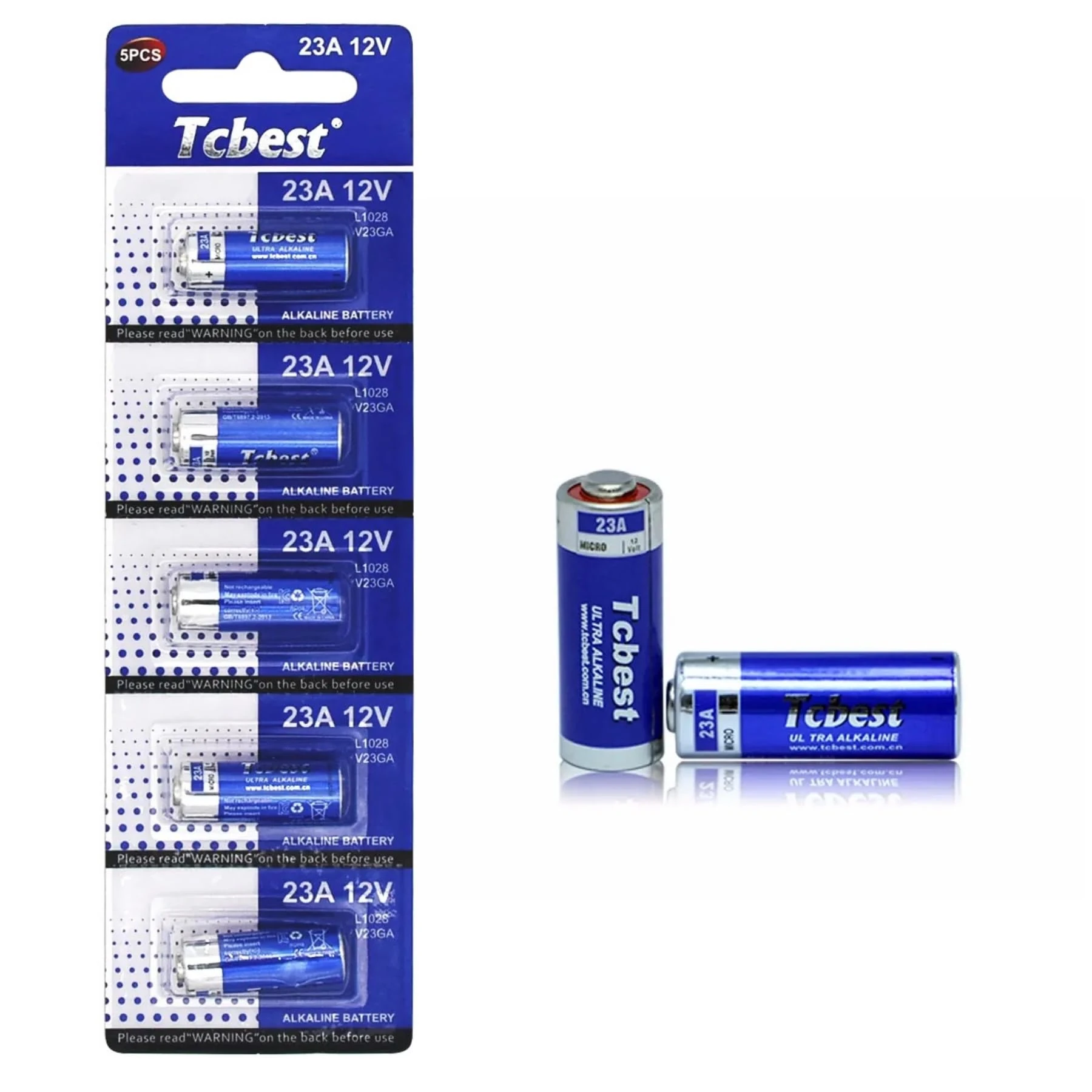 5 x Dunamis 23A A23 12 Volt Speciality Alkaline Battery AKA MN21 LRV08 - For use in Remote Controls, Wireless Doorbells, Security Systems etc (5 Pack)