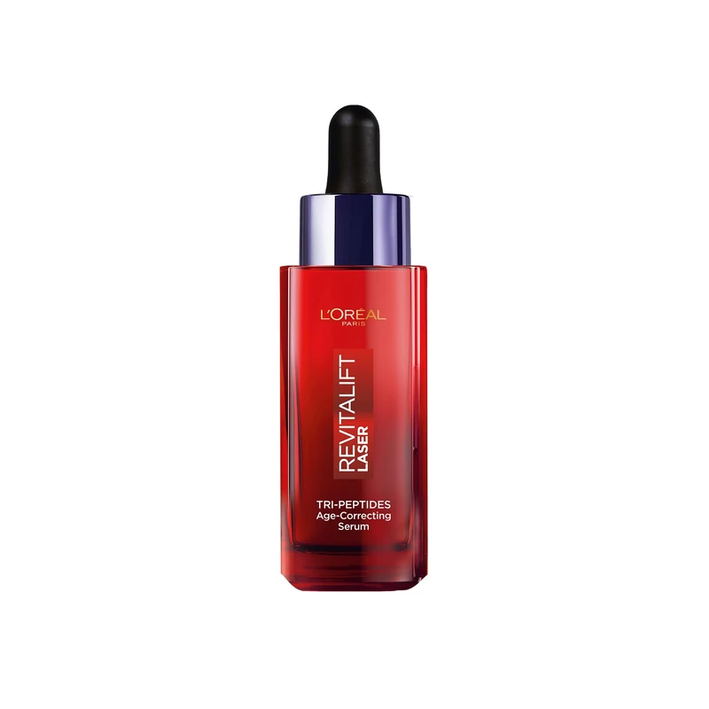 L'Oréal Paris Revitalift Laser Tri-Peptides Age-Correcting Serum, Clinically Proven, Firms, Plumps and Evens the Skin, Formulated with Peptides, Hyaluronic Acid, and Vitamin C, 30ml