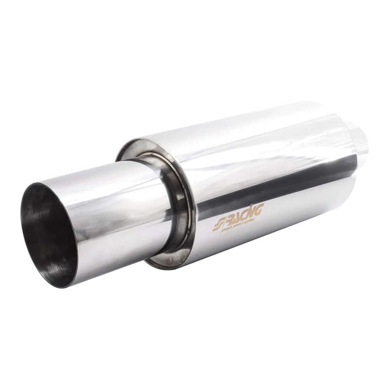 Simoni Racing ESR088 - Universal Sport Silencer, Round Straight Outlet, Stainless Steel Car Muffler, Length 440 mm