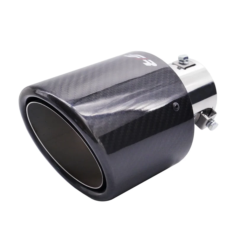 Simoni Racing TRX/121C Universal Exhaust Muffler, Single Inclined Outlet 114 mm, Stainless Steel and Carbon