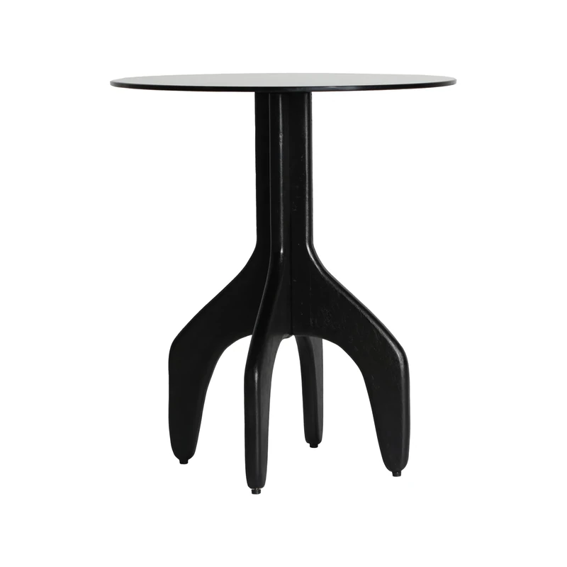 Lastdeco Side Table, Mango Wood, Black, One Size