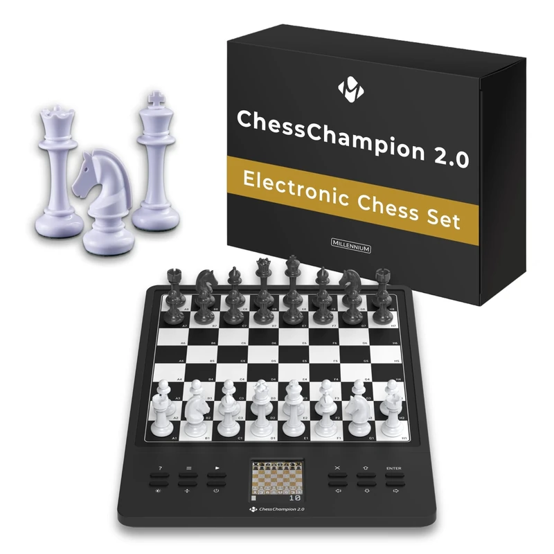 MILLENNIUM M808 ChessChampion 2.0- Your smart chess trainer with tips, move suggestions & mini-games - perfect for beginners & children