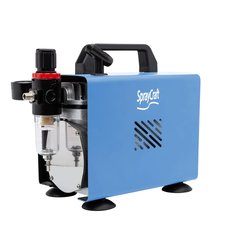 Spraycraft SP2100 Airbrush Compressor – Compact & Quiet, 58 PSI, Auto-Start/Stop – for Airbrushing, Model Painting, Art and Craft